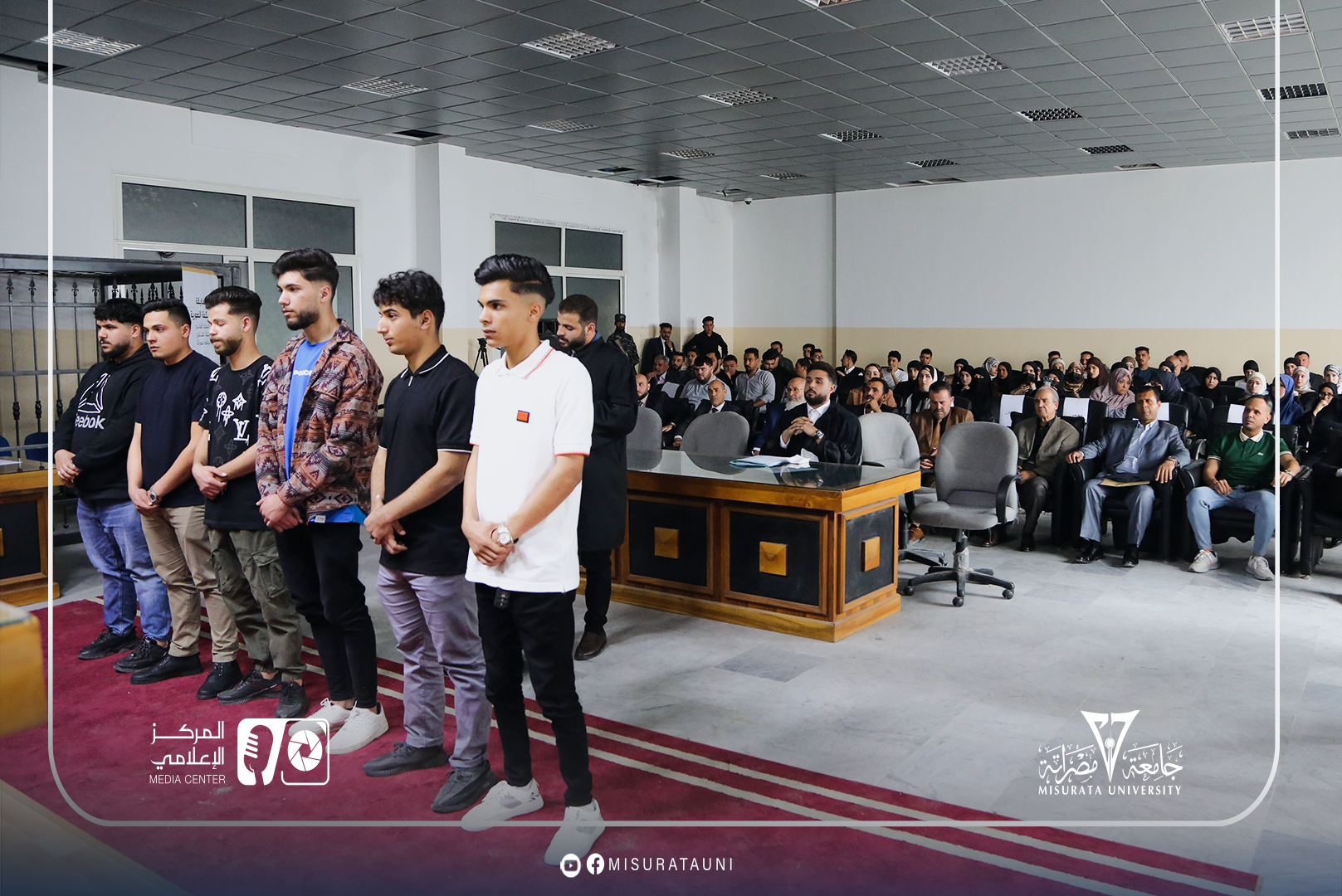 النسخة الأولى من المحكمة الصورية بمجمع محاكم مصراتة بتنظيم رابطة خريجي كلية القانون 